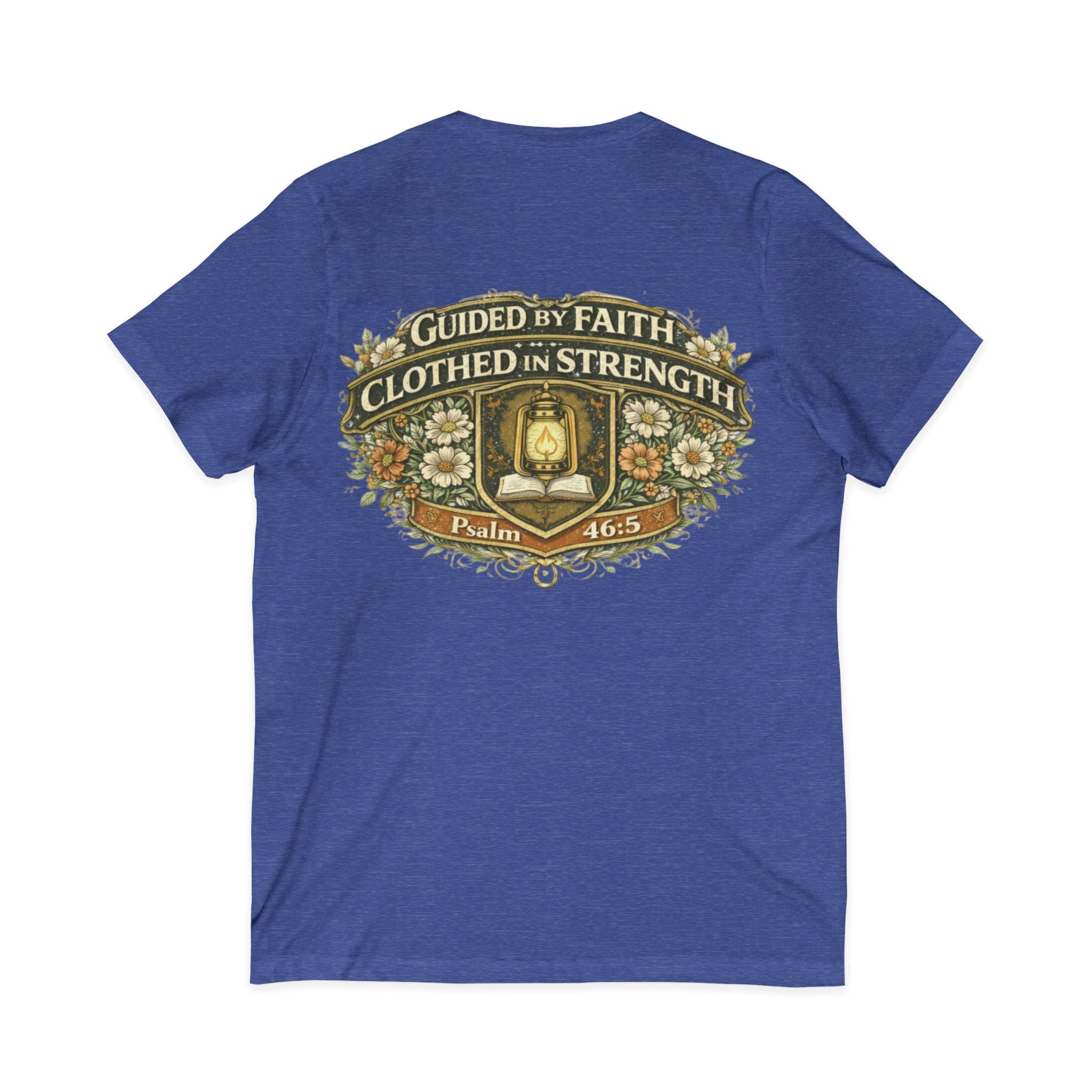Guided by Faith, Clothed in Strength – Women’s V-Neck Tee