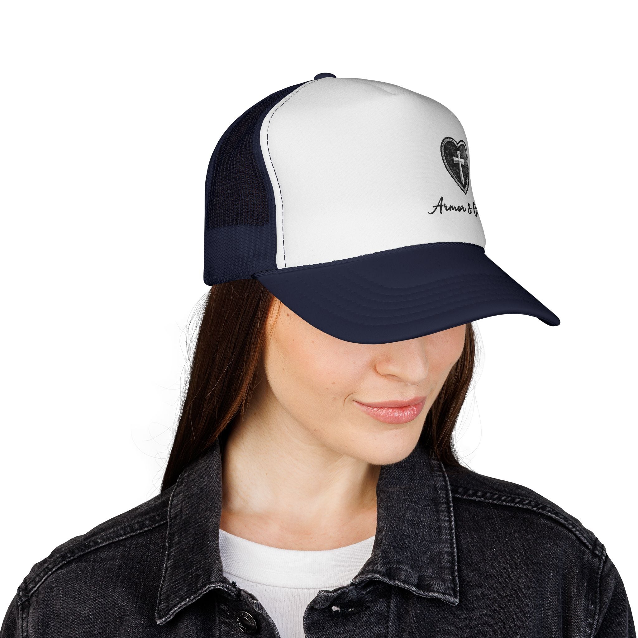 ✨🤍 Armor & Oil Co. Heart Cross Women’s Trucker Hat