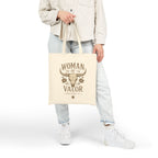 Woman of Valor Natural Canvas Tote Bag 🤎