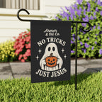 No Tricks, Just Jesus – Christian Halloween Garden Flag