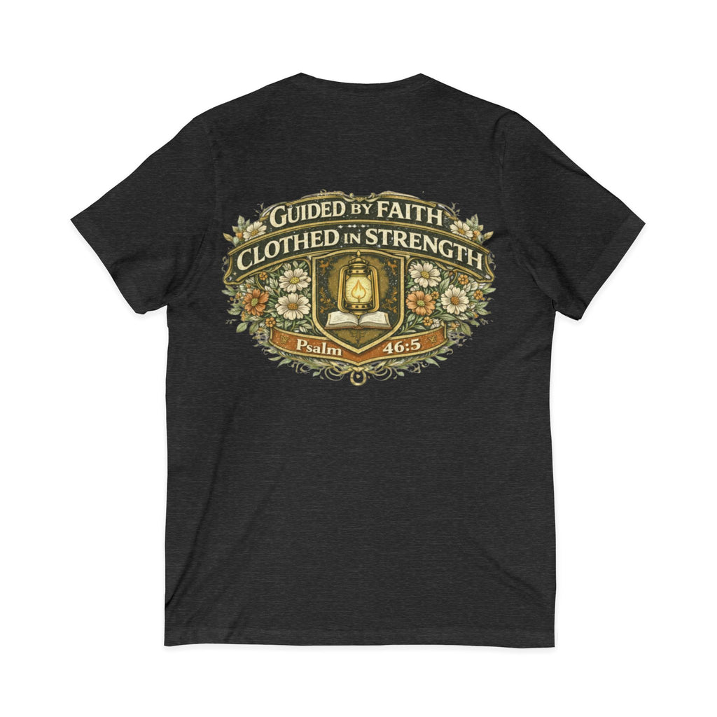 Guided by Faith, Clothed in Strength – Women’s V-Neck Tee