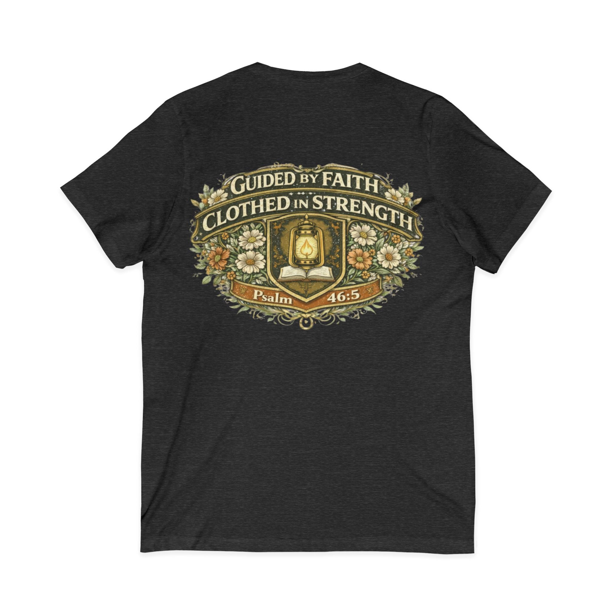 Guided by Faith, Clothed in Strength – Women’s V-Neck Tee