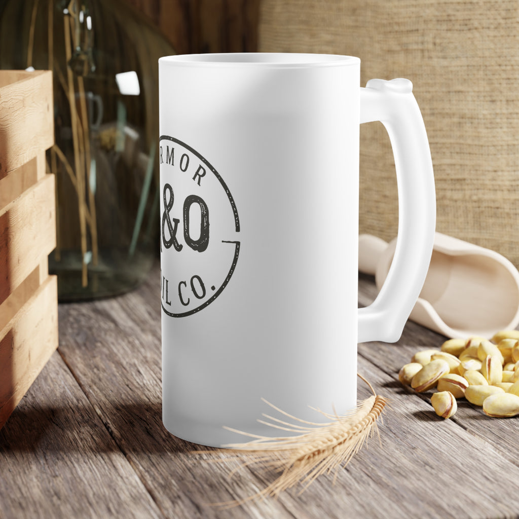 Armor & Oil Co. Frosted Glass Beer Mug