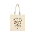 Woman of Valor Natural Canvas Tote Bag 🤎