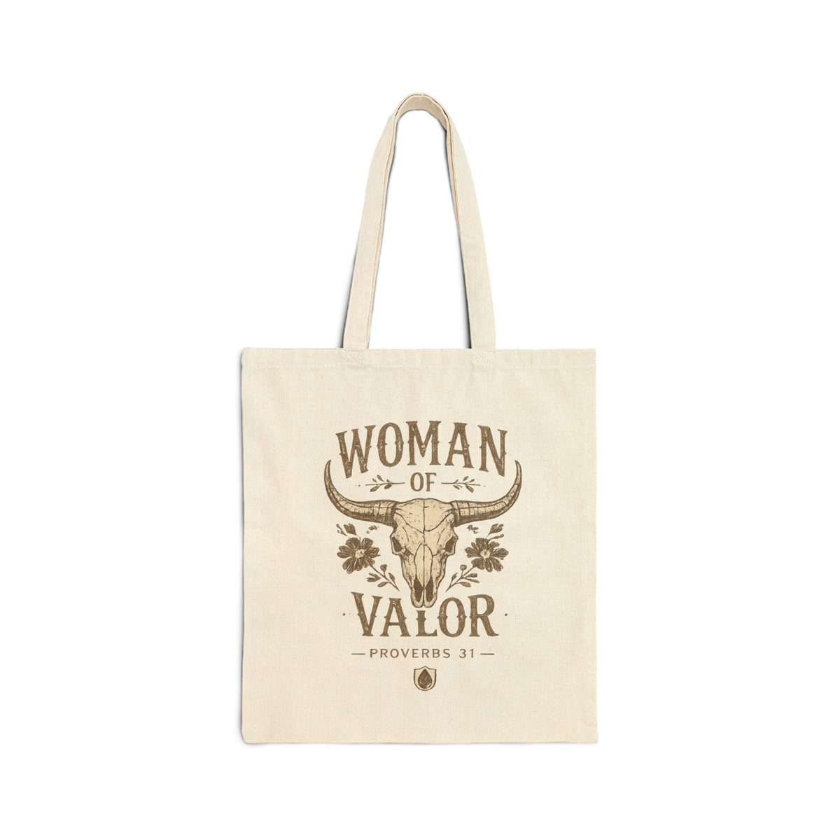 Woman of Valor Natural Canvas Tote Bag 🤎