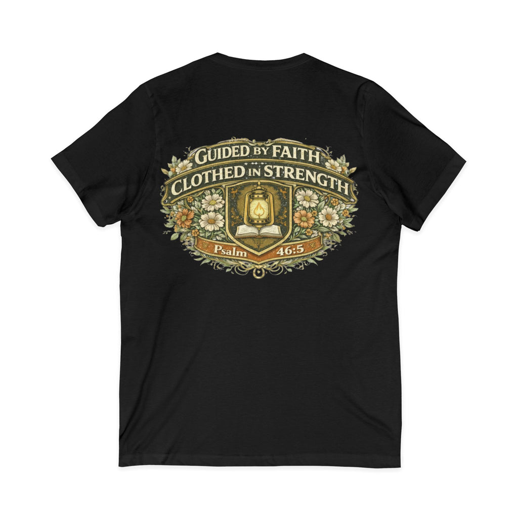 Guided by Faith, Clothed in Strength – Women’s V-Neck Tee