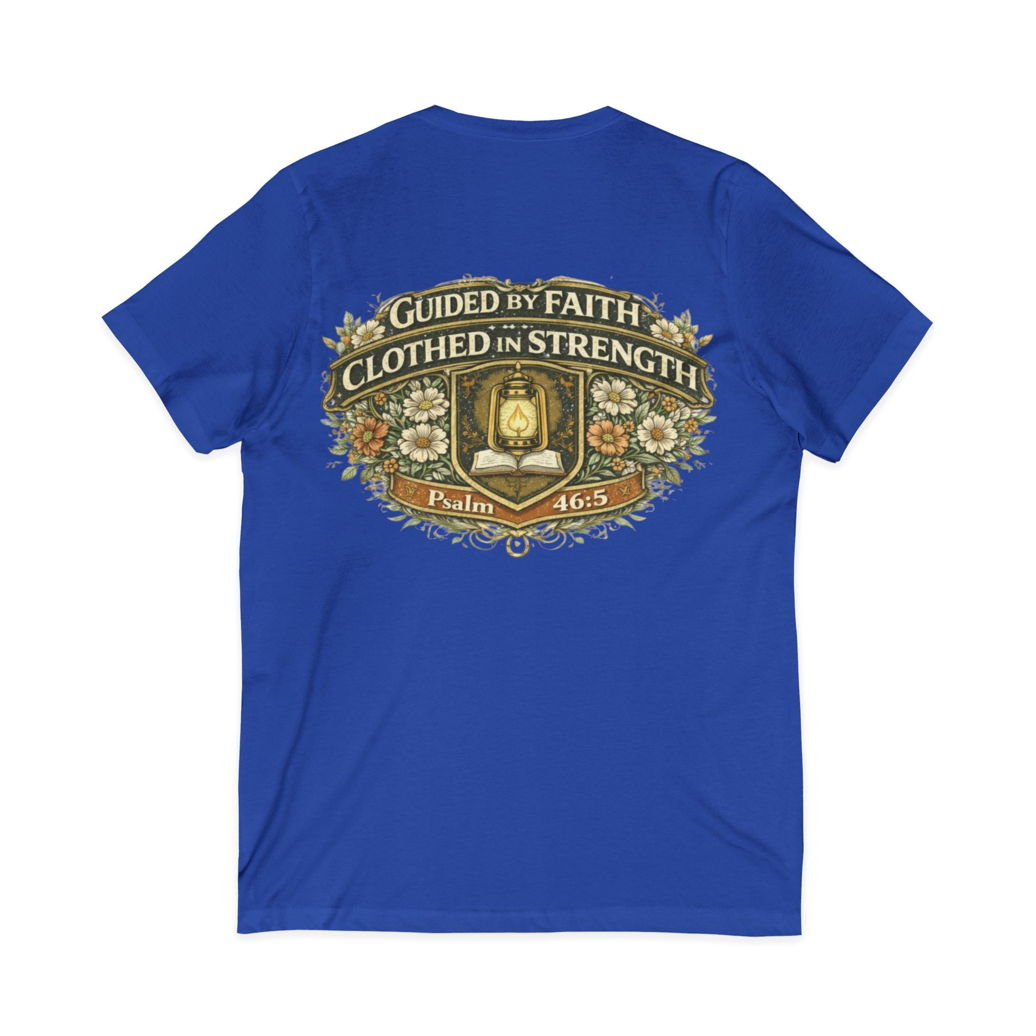 Guided by Faith, Clothed in Strength – Women’s V-Neck Tee