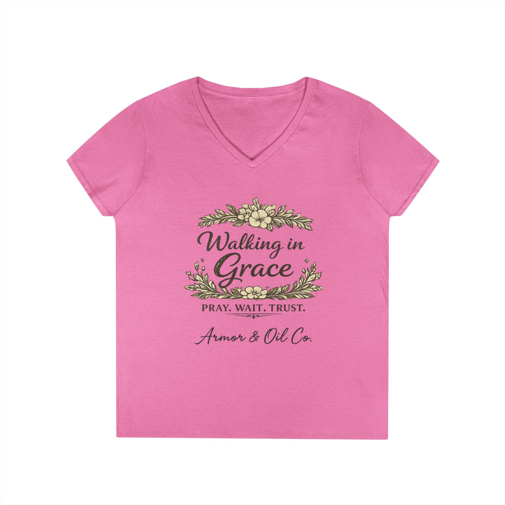 Walking in Grace – Women’s V-Neck Tee