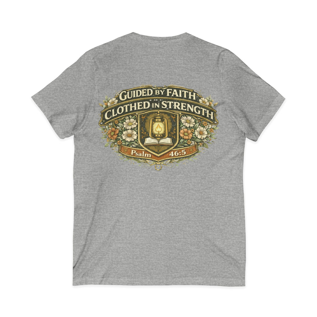 Guided by Faith, Clothed in Strength – Women’s V-Neck Tee