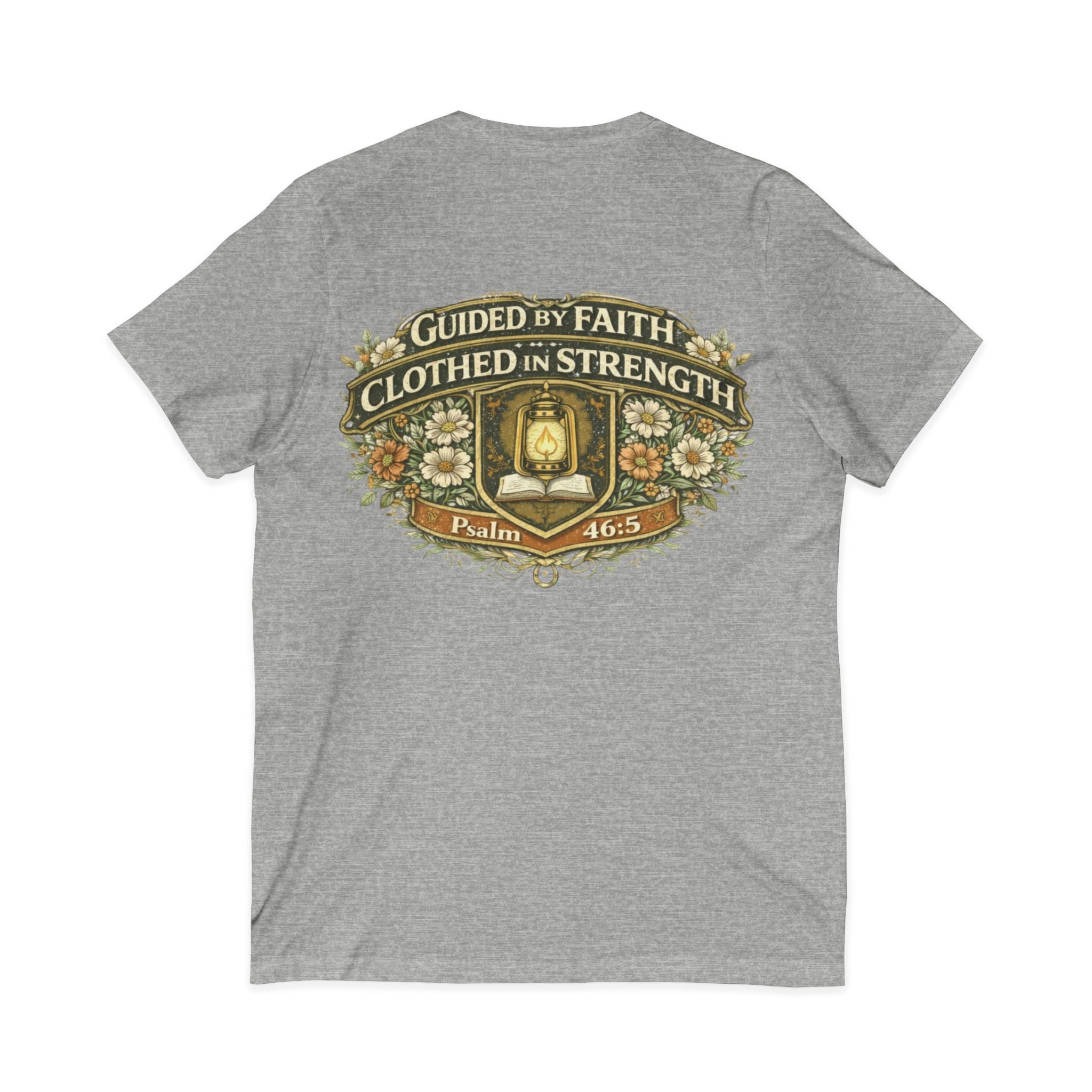 Guided by Faith, Clothed in Strength – Women’s V-Neck Tee