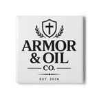 Armor & Oil Co. Ceramic Coasters 🛡️✝️