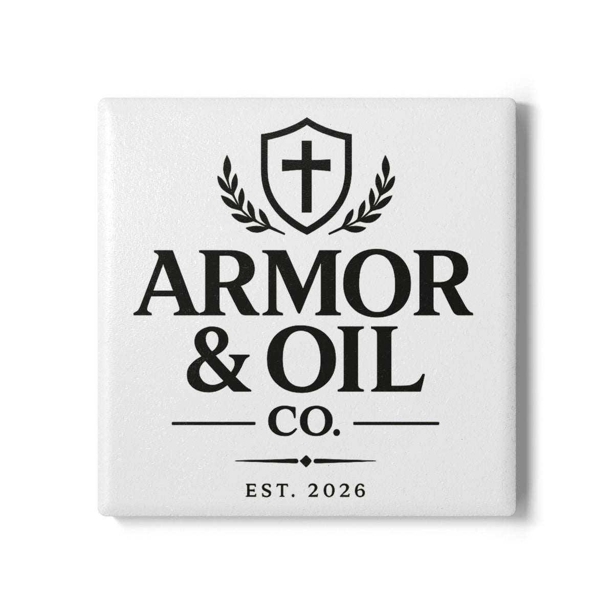 Armor & Oil Co. Ceramic Coasters 🛡️✝️