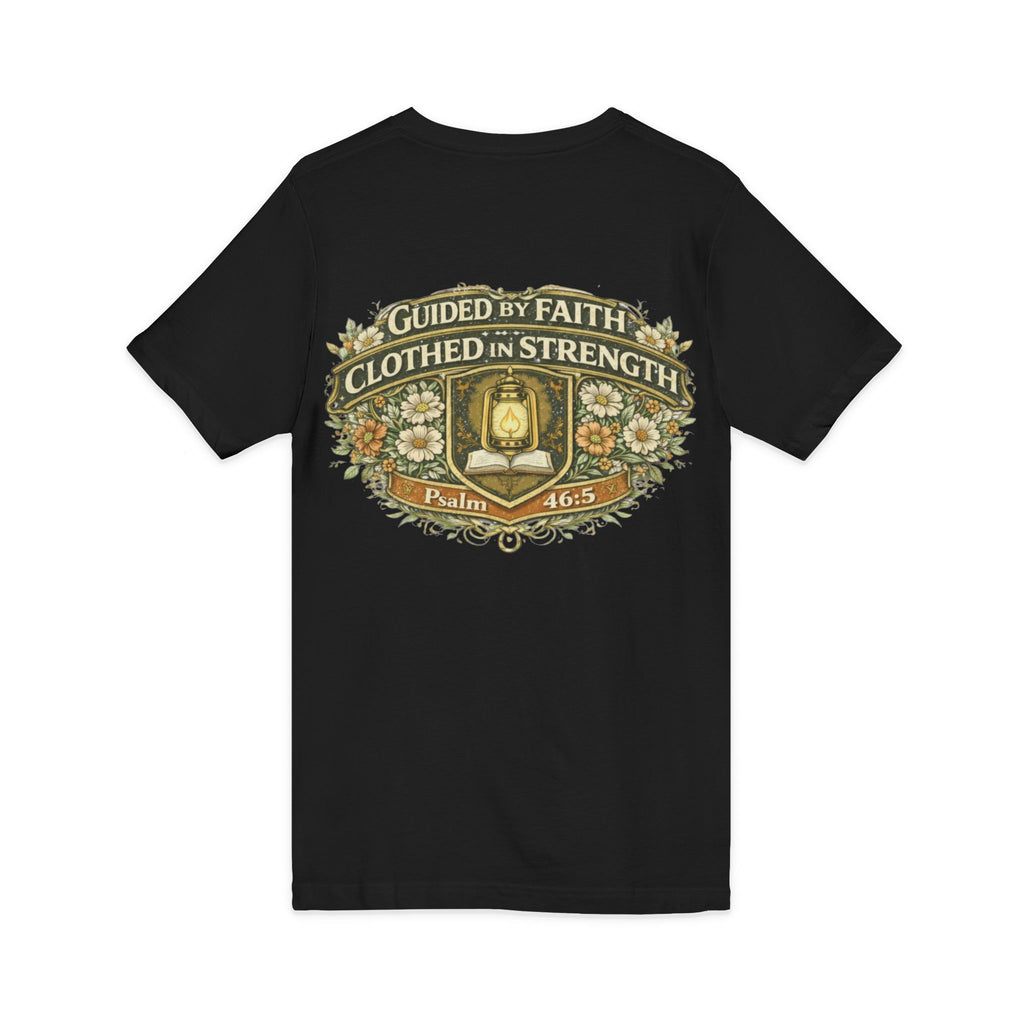 Guided by Faith, Clothed in Strength – Women’s V-Neck Tee