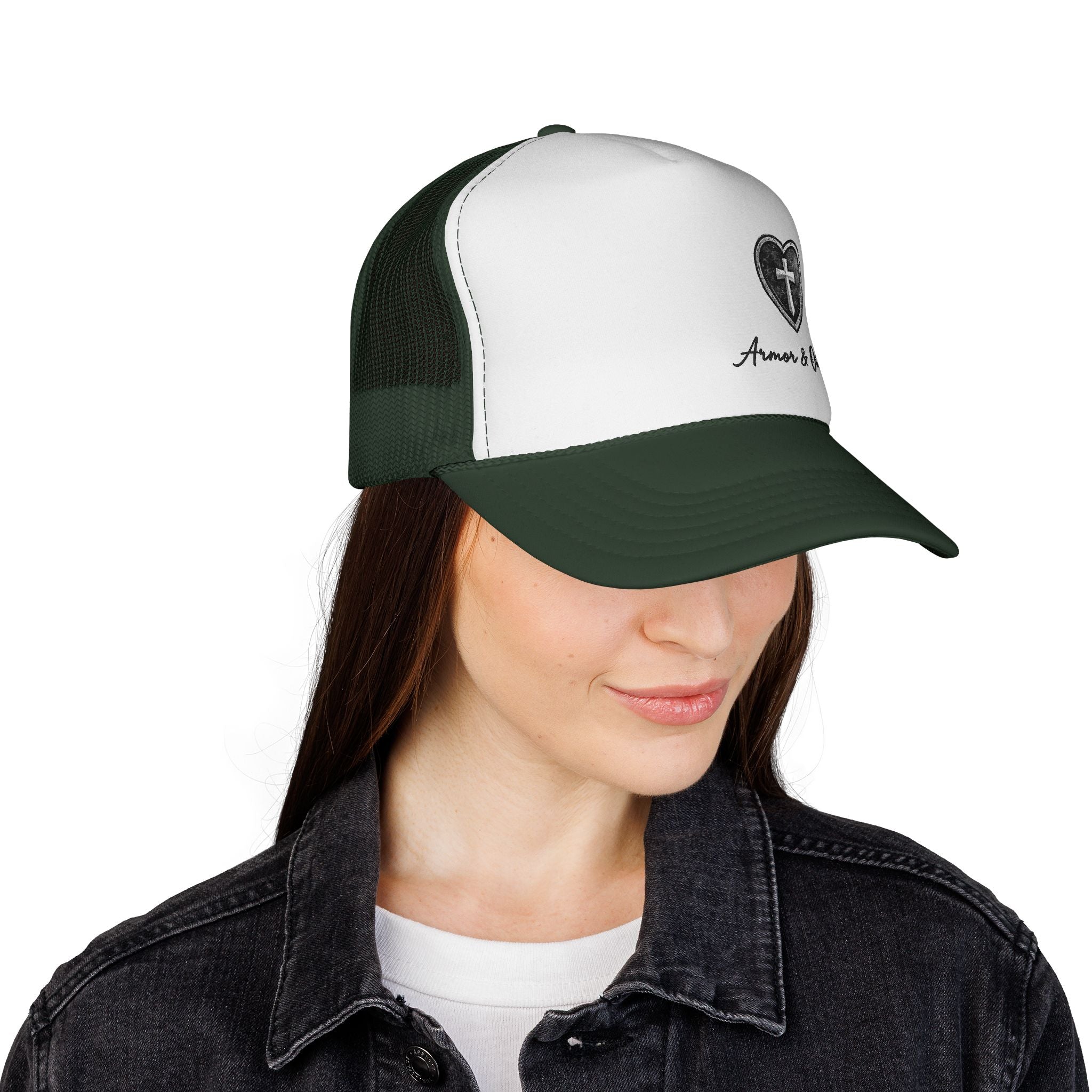 ✨🤍 Armor & Oil Co. Heart Cross Women’s Trucker Hat