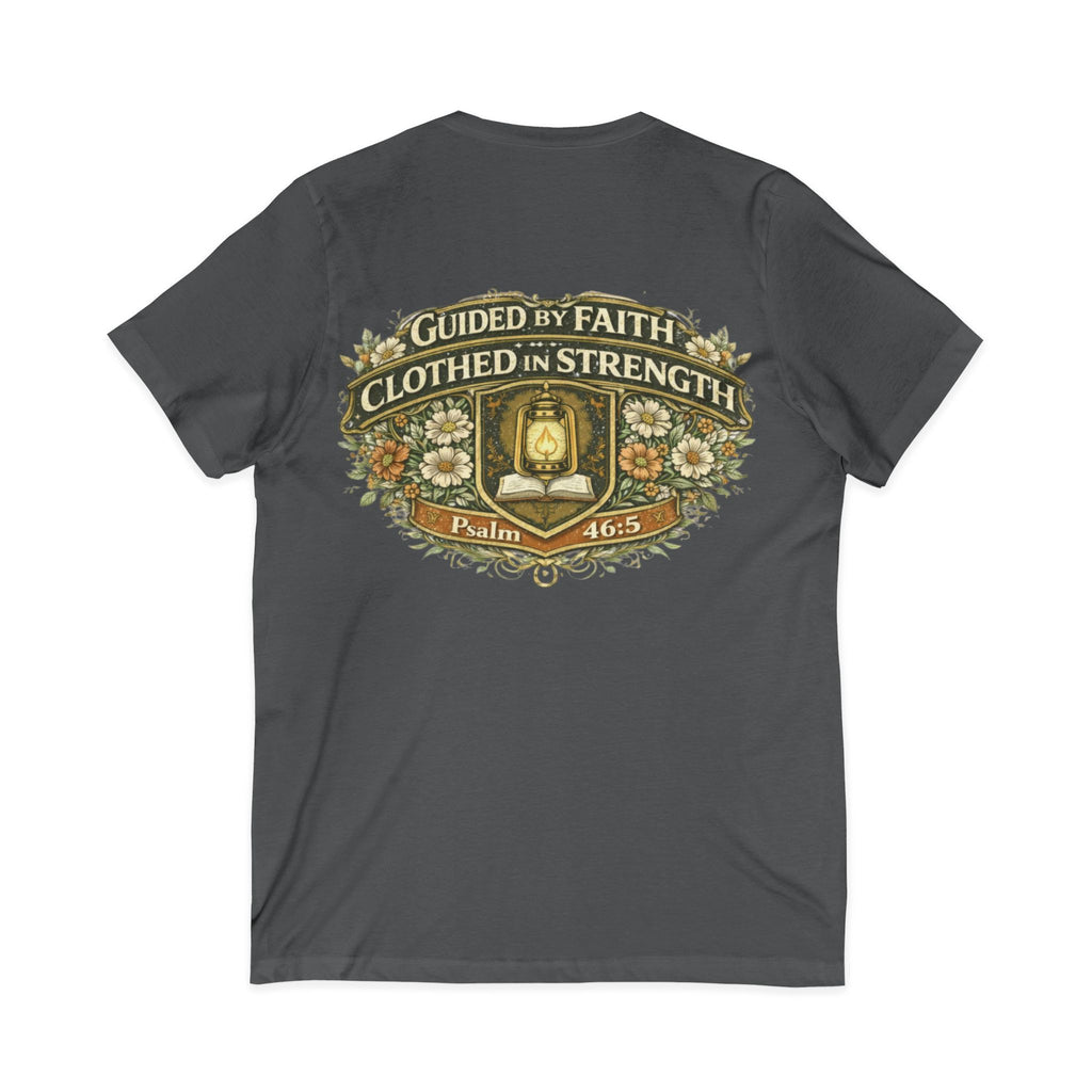 Guided by Faith, Clothed in Strength – Women’s V-Neck Tee