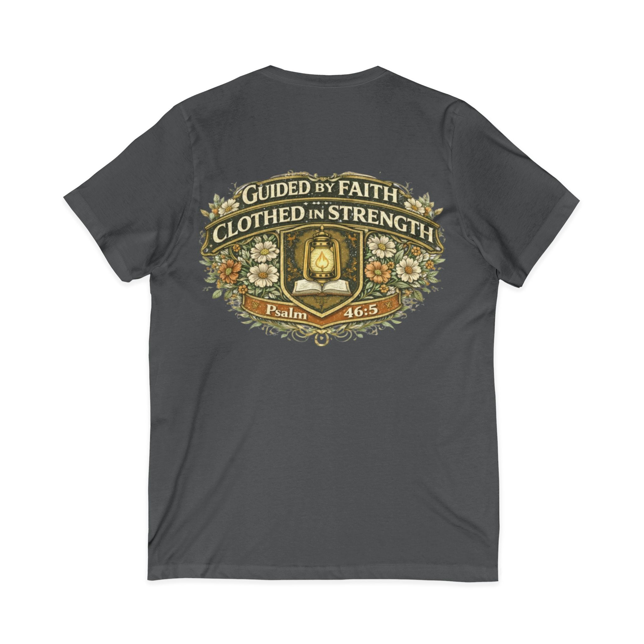 Guided by Faith, Clothed in Strength – Women’s V-Neck Tee