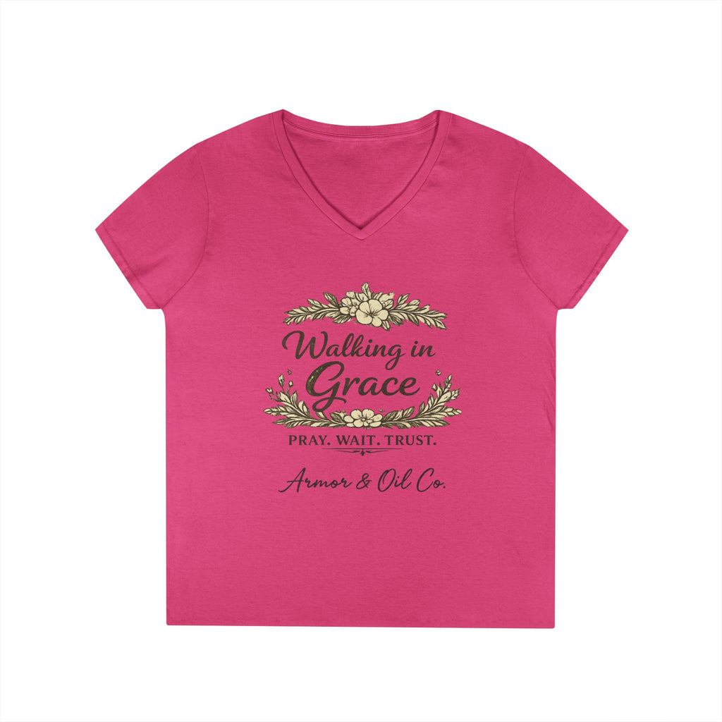 Walking in Grace – Women’s V-Neck Tee