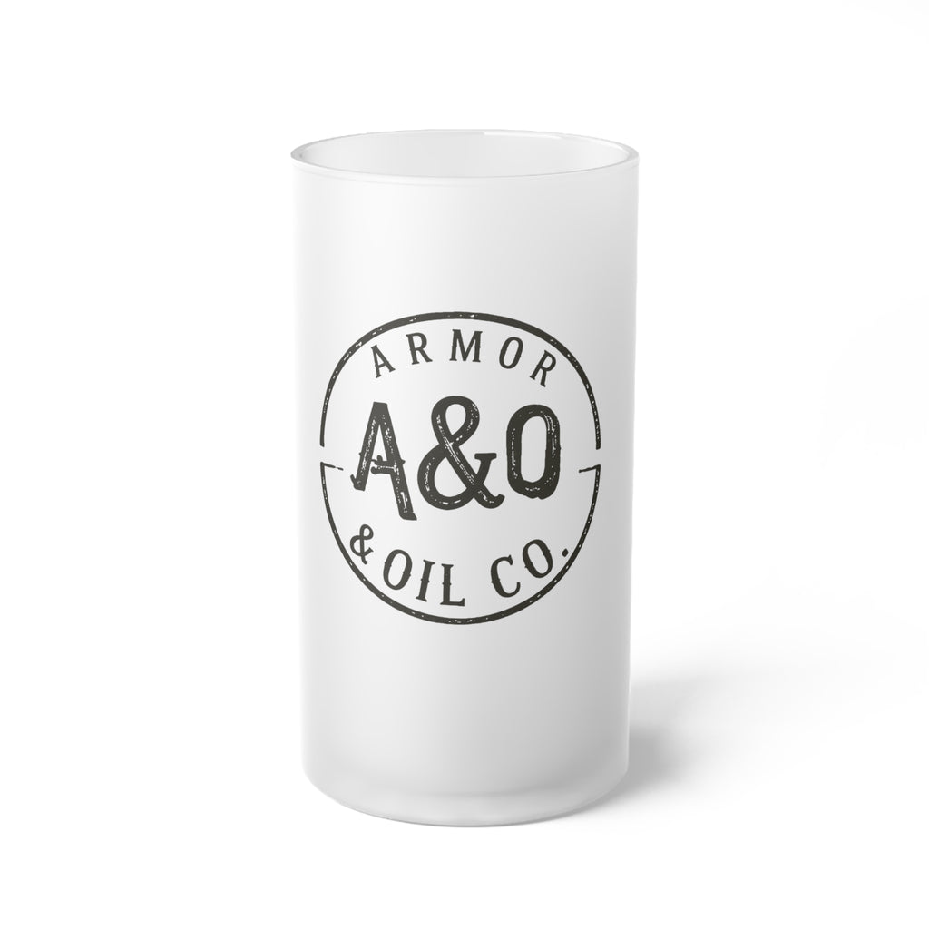 Armor & Oil Co. Frosted Glass Beer Mug