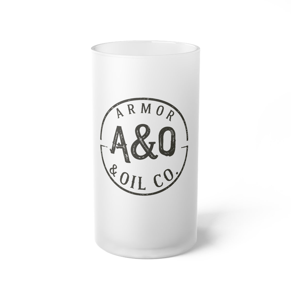Armor & Oil Co. Frosted Glass Beer Mug