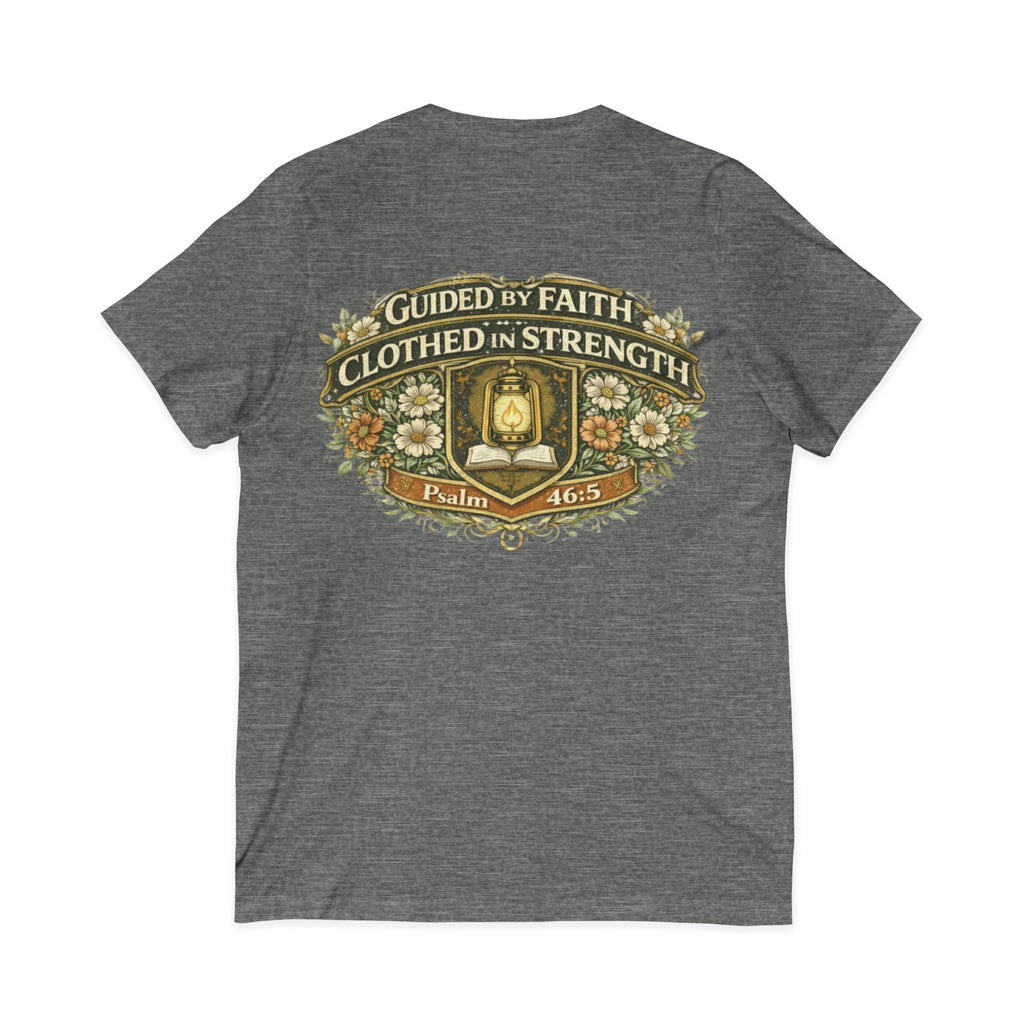 Guided by Faith, Clothed in Strength – Women’s V-Neck Tee