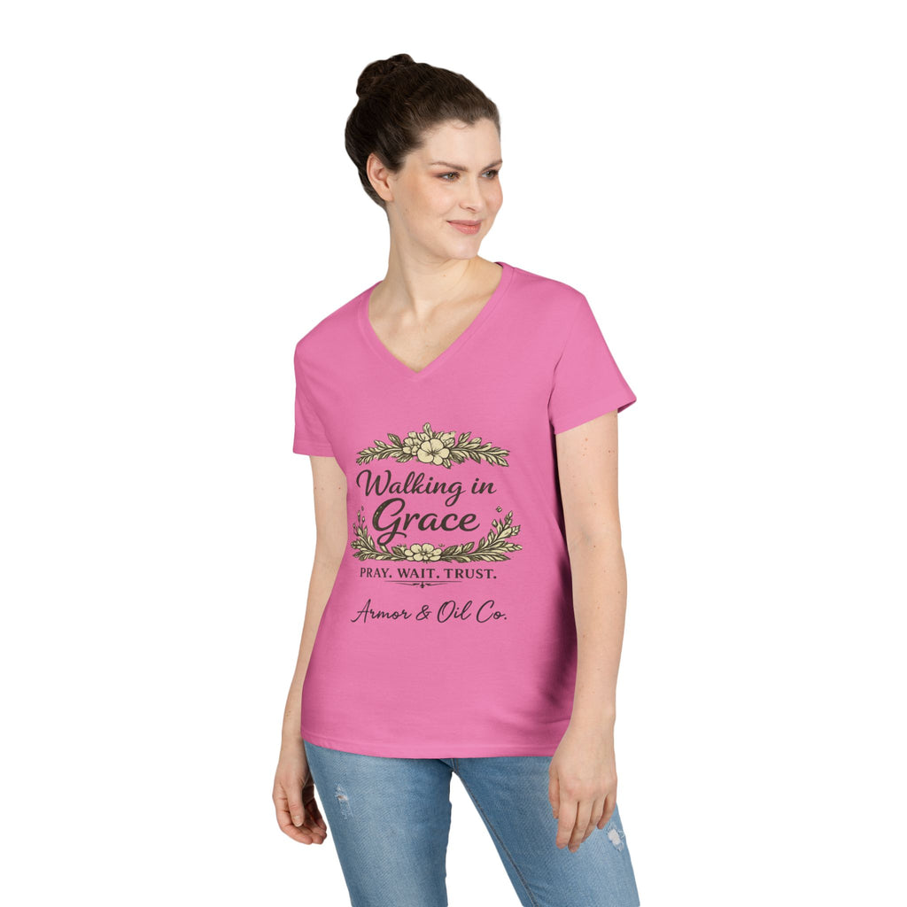 Walking in Grace – Women’s V-Neck Tee