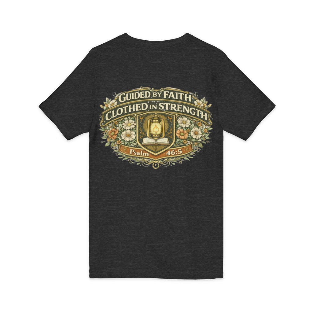 Guided by Faith, Clothed in Strength – Women’s V-Neck Tee
